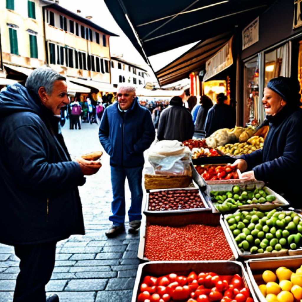 **Image Prompt:** A bustling Italian marketplace scene. Vendors interact warmly with customers, actively listening to their needs and offering personalized recommendations. The scene is vibrant, reflecting a sense of community and trust. Focus on the emotional connection between vendor and customer. (Captures the essence of Active Listening and Building Community)