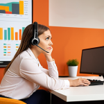 **

Prompt: "Customer service representative actively listening to a client, exhibiting empathy. Focus on body language and facial expressions showing understanding and care.  Background includes data visualizations related to customer sentiment analysis. Warm, inviting colors.  Modern office setting in Milan."

**