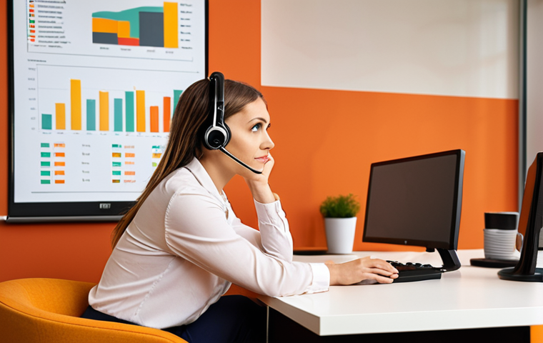 **
Prompt: "Customer service representative actively listening to a client, exhibiting empathy. Focus on body language and facial expressions showing understanding and care. Background includes data visualizations related to customer sentiment analysis. Warm, inviting colors. Modern office setting in Milan."
**