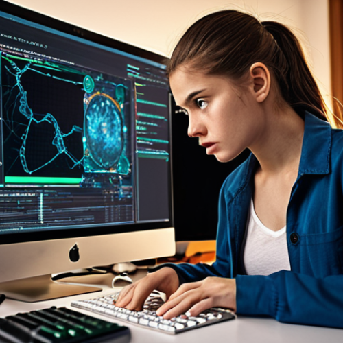 Home 23 ** A person passionately working on a tech project, surrounded by gadgets and code, with a determined expression. Focus on the idea of leveraging passion and skills in the tech field. (Keywords: passion, technology, coding, innovation, determination)
**