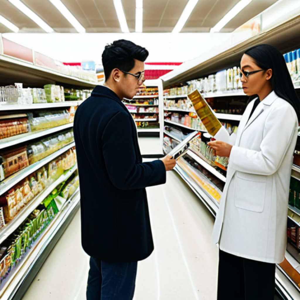 소비자 보호와 관련된 국제 규정 - Understanding Product Labels**

"A diverse group of people in a brightly lit supermarket aisle, exam...