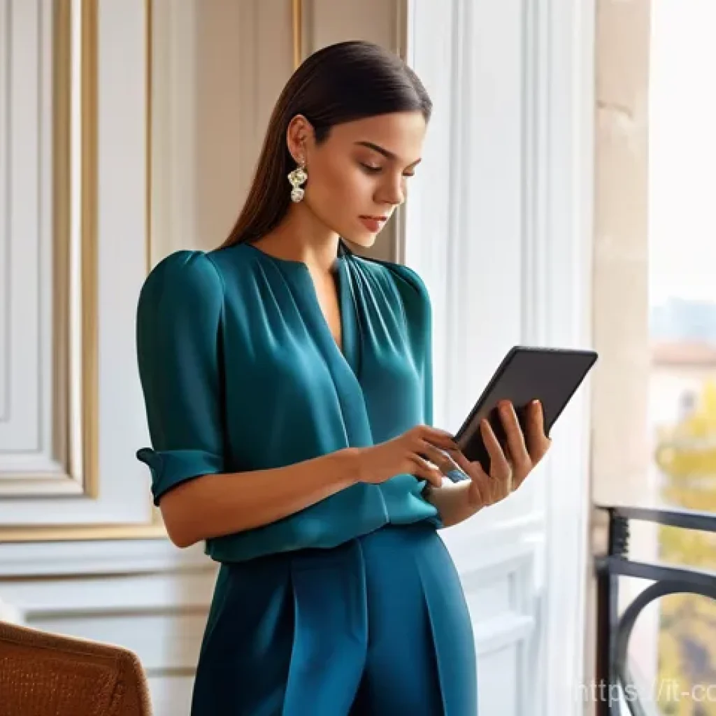 소비자 행동 데이터를 활용한 혁신적 디지털 서비스 사례 연구와 분석 - **A sophisticated Italian woman in a beautifully lit, modern apartment in Milan, effortlessly browsi...