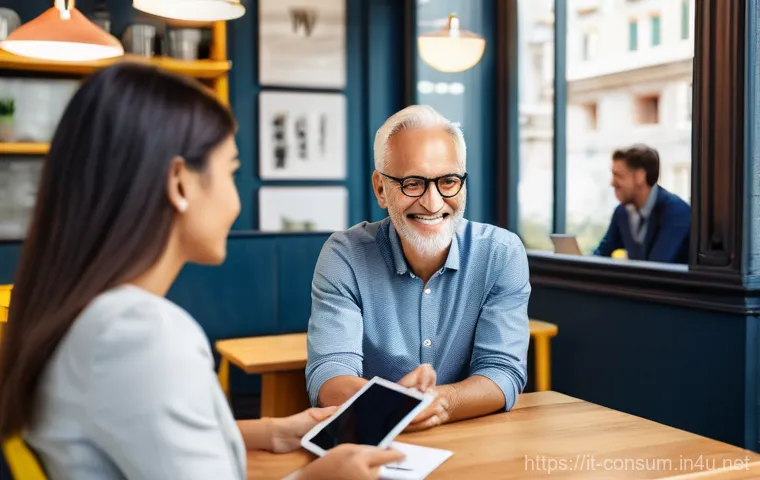 소비자중심 경영으로 성공한 기업 사례 - **Prompt: Customer-Centric Listening Session**
    A bright, inviting image of a modern, stylish co-...