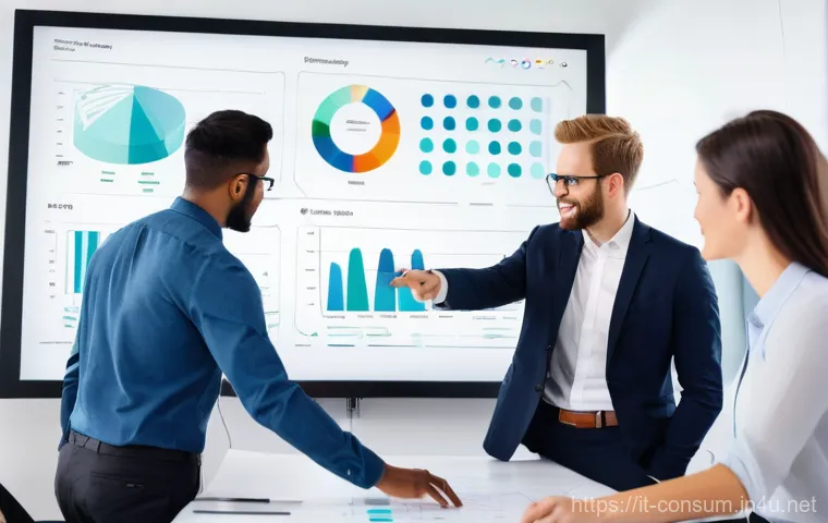 소비자중심 경영으로 변화한 사례 연구 - **Prompt:** A dynamic and inclusive team of professionals, dressed in smart-casual business attire, ...