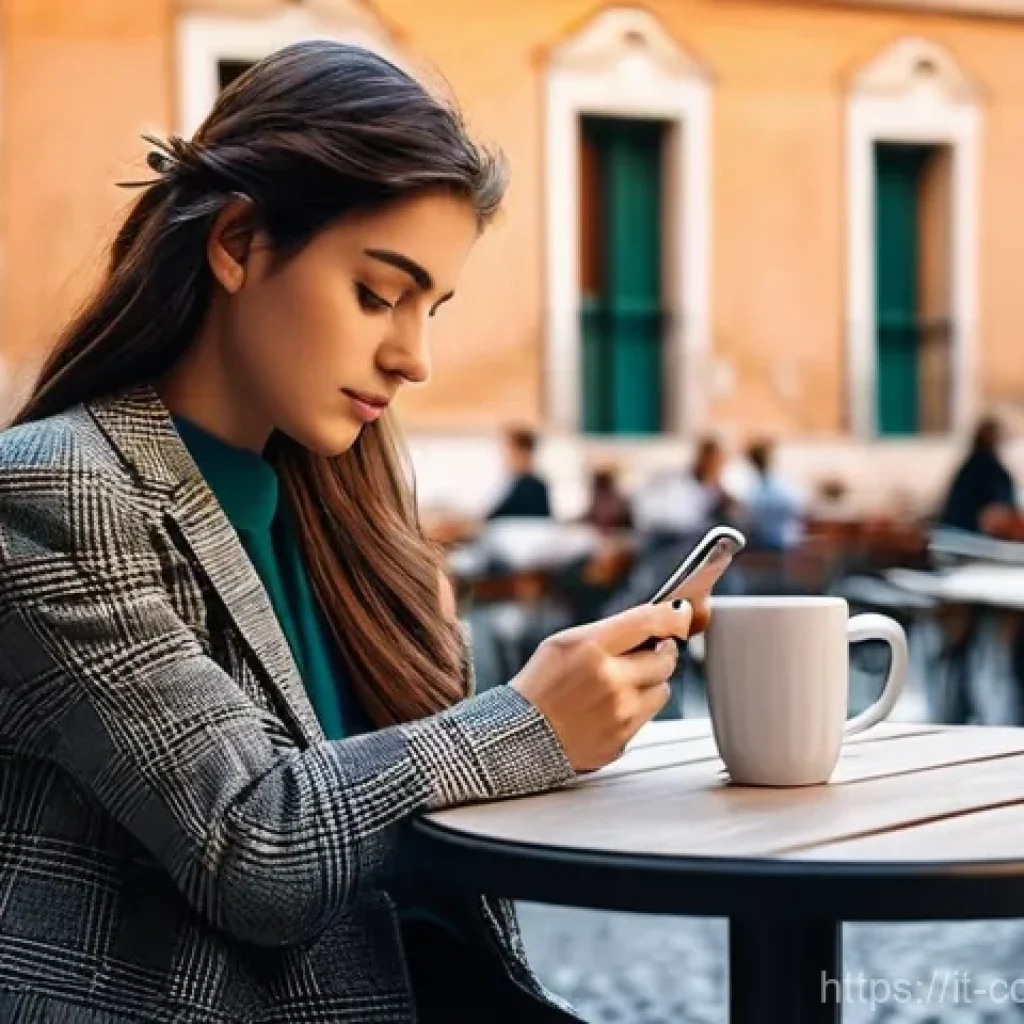 소비자 불만 관리 트렌드 분석 - **Prompt:** A young Italian woman, dressed in smart casual attire, sits at a stylish café table on a...