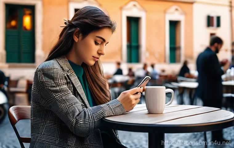 소비자 불만 관리 트렌드 분석 - **Prompt:** A young Italian woman, dressed in smart casual attire, sits at a stylish café table on a...