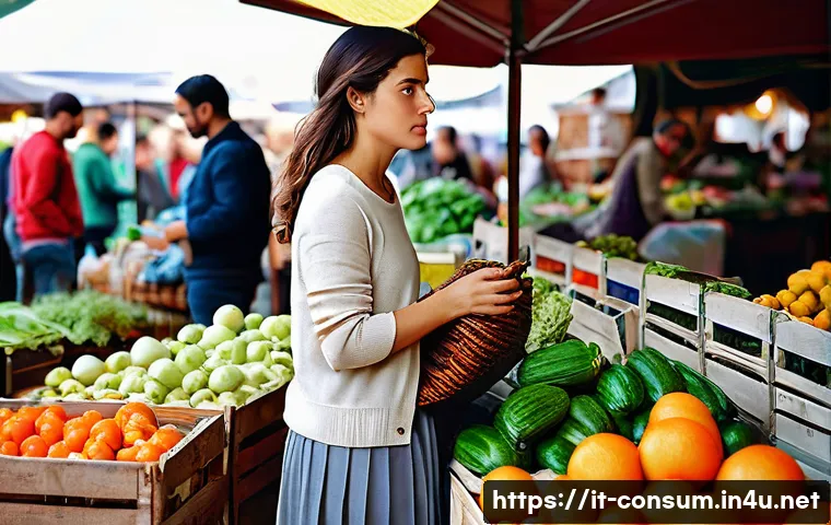 소비자 행동 변화 연구 사례 - **Prompt 1: Conscious Consumer in a Market**
    "A realistic photograph of a discerning Italian con...