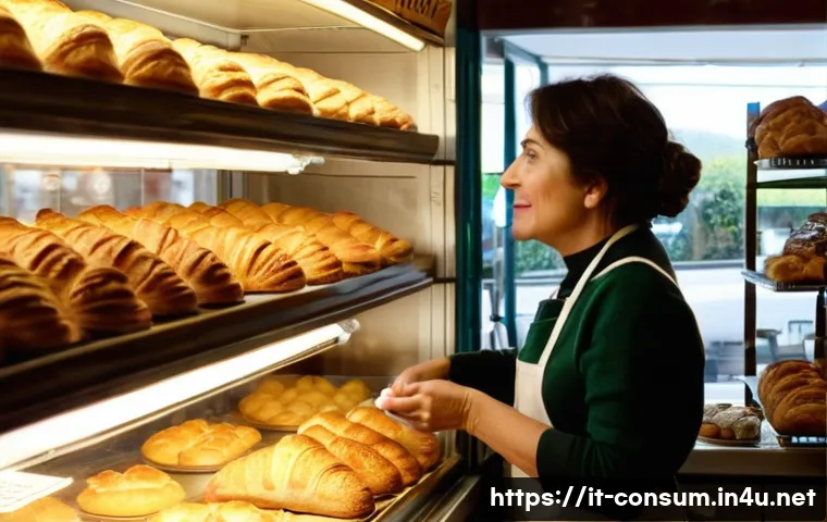 소비자중심 경영 사례 연구와 지속 가능성 전략 탐구 - **Prompt:** A heartwarming and authentic scene inside a bustling Italian *pasticceria* (bakery). The...