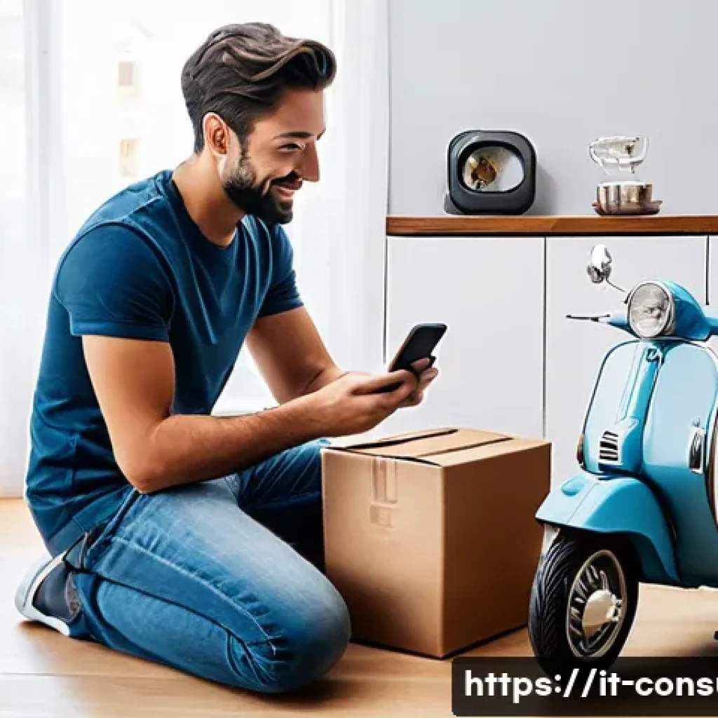 소비자 피해 사례를 통한 법적 대처 - A detailed scene of an Italian consumer at home carefully unboxing an electronic appliance purchased...