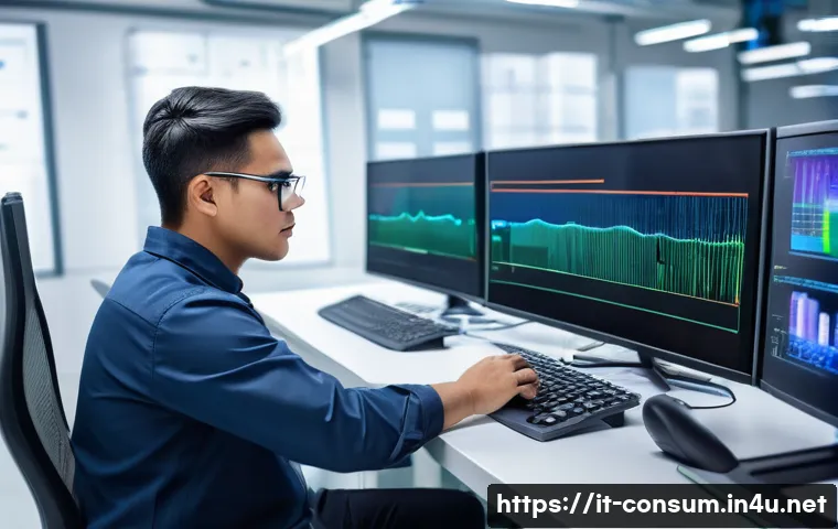 소비자전문기술사와 관련된 인기 산업 - A professional technician in a modern laboratory setting, wearing protective glasses and smart casua...