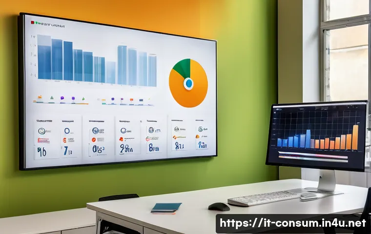 소비자 행동 데이터 시각화 사례 - A modern Italian fashion brand&rsquo;s dynamic data dashboard displayed on a sleek large screen in a styli...