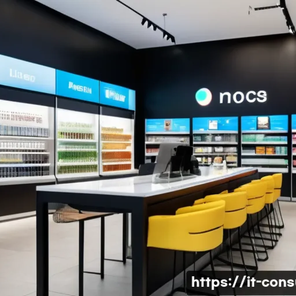 소비자 행동 데이터를 활용한 성공적인 시장 전략 - A modern Italian retail environment blending digital and physical shopping experiences: a stylish, b...