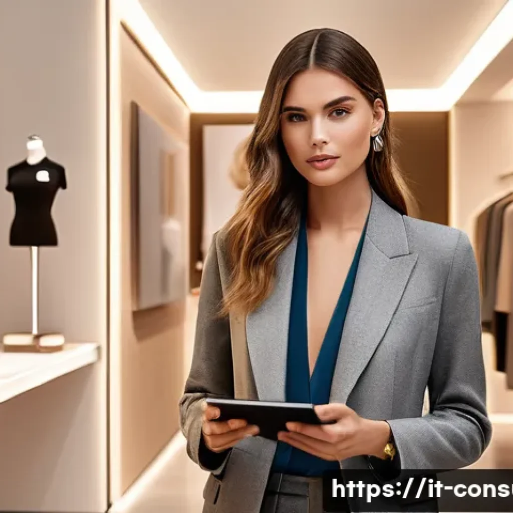 소비자중심 경영으로 성공한 조직 사례 - A sophisticated Italian fashion boutique interior blending digital and physical shopping experiences...