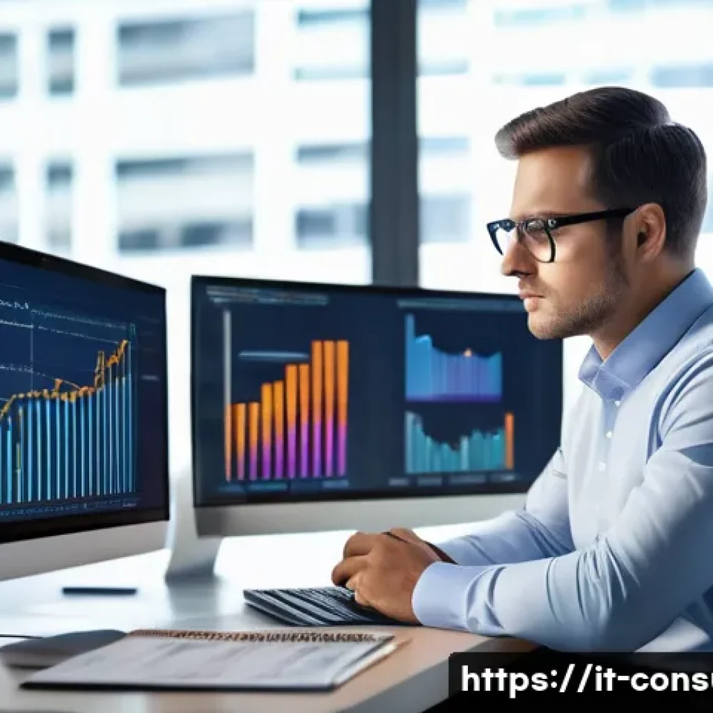 소비자전문기술사와 관련된 최신 트렌드 - A modern technical consultant in a professional office setting, wearing business casual attire and g...