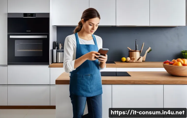 소비자 보호와 관련된 법적 대응 방안 - A detailed scene of an Italian consumer at home carefully examining a newly purchased electronic app...