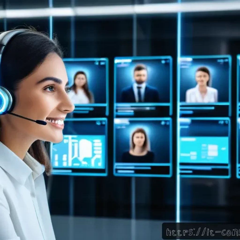 소비자중심 경영 사례와 성공 요인 분석 - A modern Italian customer service center showcasing advanced AI technology: a sleek office environme...