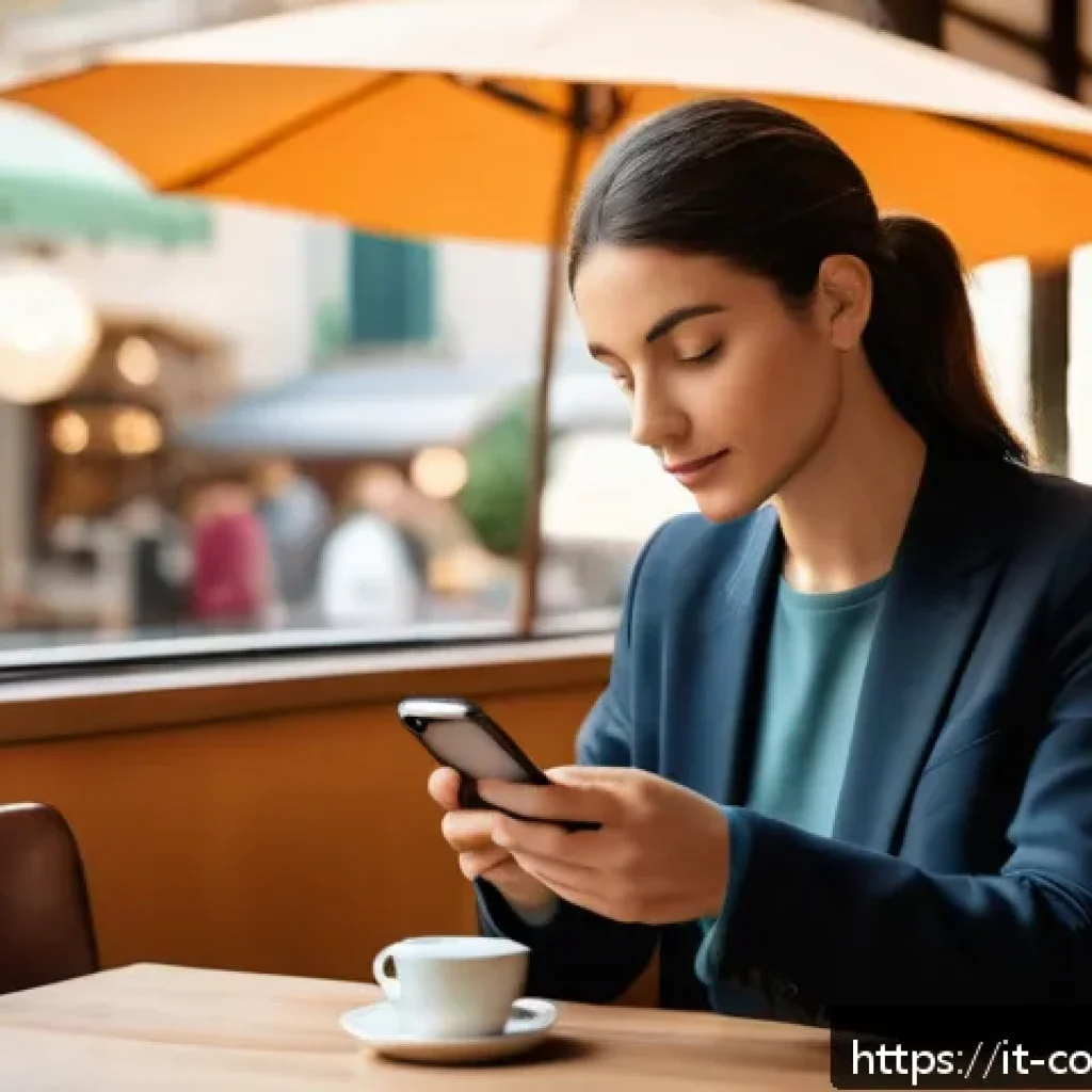 소비자 보호와 관련된 공공정책 사례 - A modern Italian consumer using a sleek smartphone app to report an online scam, sitting at a cozy c...